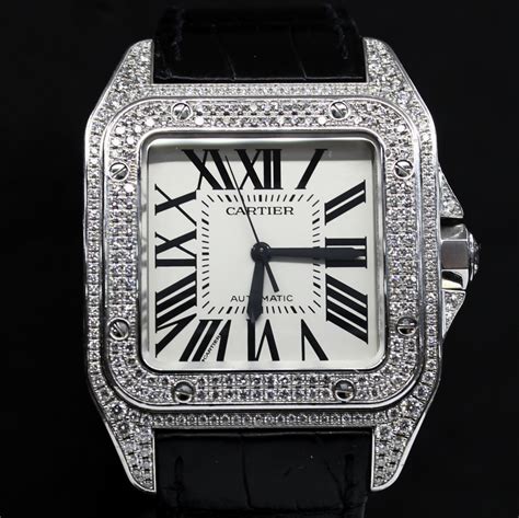 cartier santos 100 diamond price.